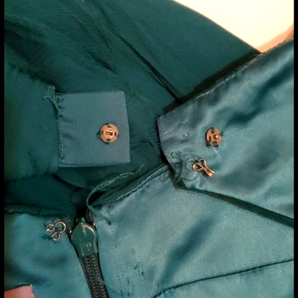 AMSALE Teal 100% Silk Dress 8 Mallard Green - Picture 9 of 9